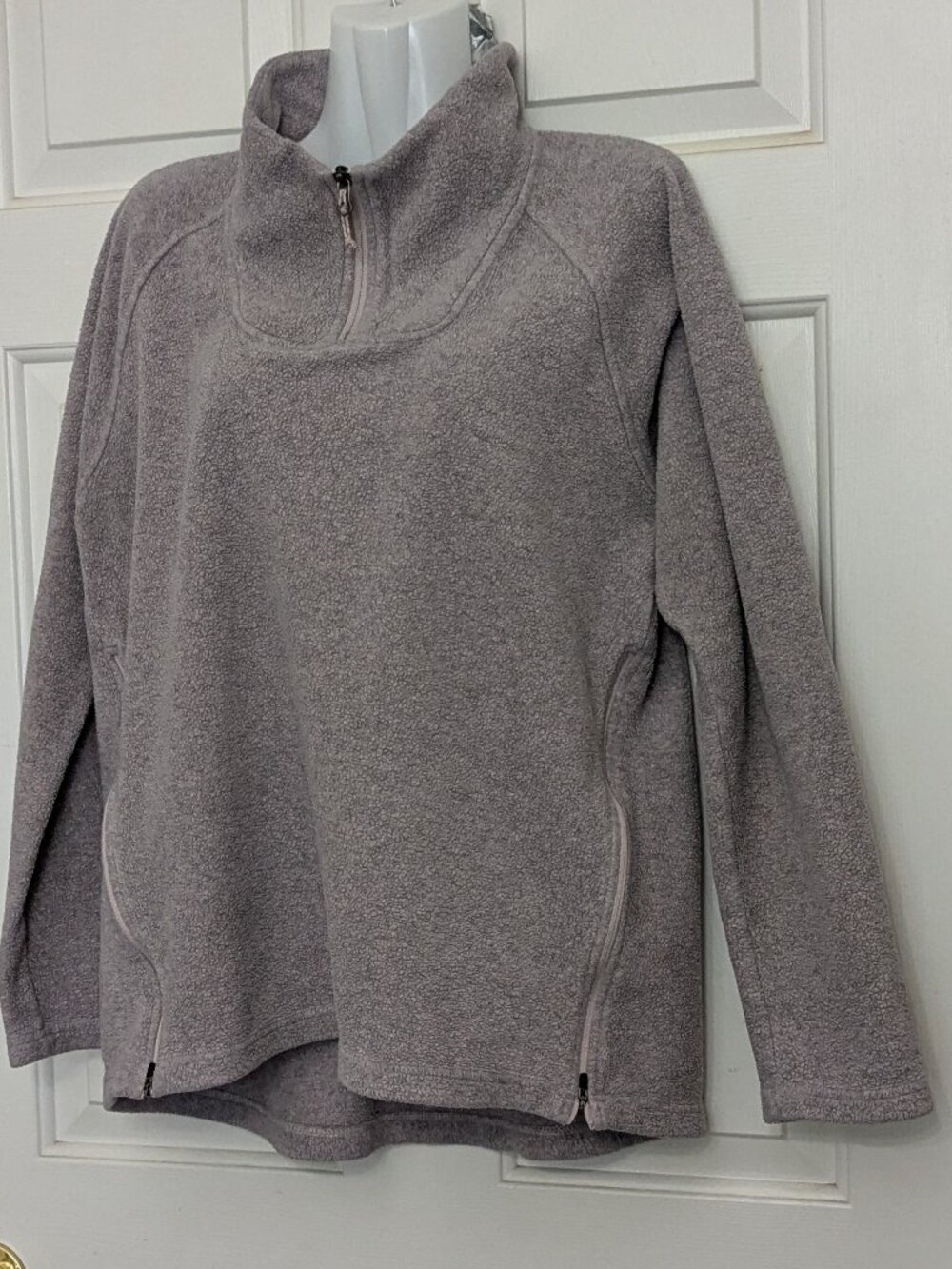 The North Face Fleece Sweatshirts 1/4 Zip Soft Ligth Purple Warm Size L